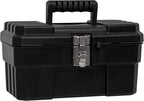 Akro-Mils 09514 ProBox 14-Inch Plastic Toolbox for Tools, Hobby or Craft Storage Toolbox with Removable Tray, 14-Inch x 8-Inch x 8-Inch, Black, 6-Pack