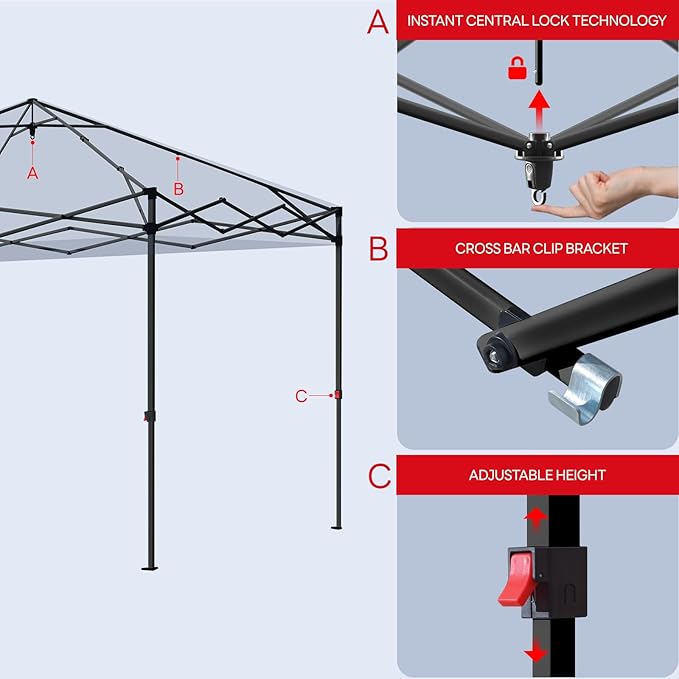 10x10 Pop Up Canopy Tent,10X10FT (Black, 10x10FT)