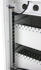 Laptop and Tablet Charging Cart, 35 Unit Device Mobile Charging Station for Chromebook, Tablet, Laptop, with Charging Port Screen Size Up to 16.3", Suitable for Office, Classroom, etc (Antique White)