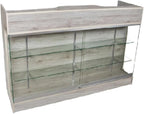 Only Hangers Barnwood Series Display Showcases and Retail Store Checkout Counters (Barnwood Ledge Counter with Glass Display, 6 Feet)