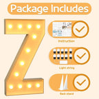 Marquee Letters 4 Feet Tall Large Light Up Letters Z Happy Birthday Decorations Marry Me Engagement Party Decor Yellow Light Birthday Decorations Balloon Arch Kit Foam Sign Z
