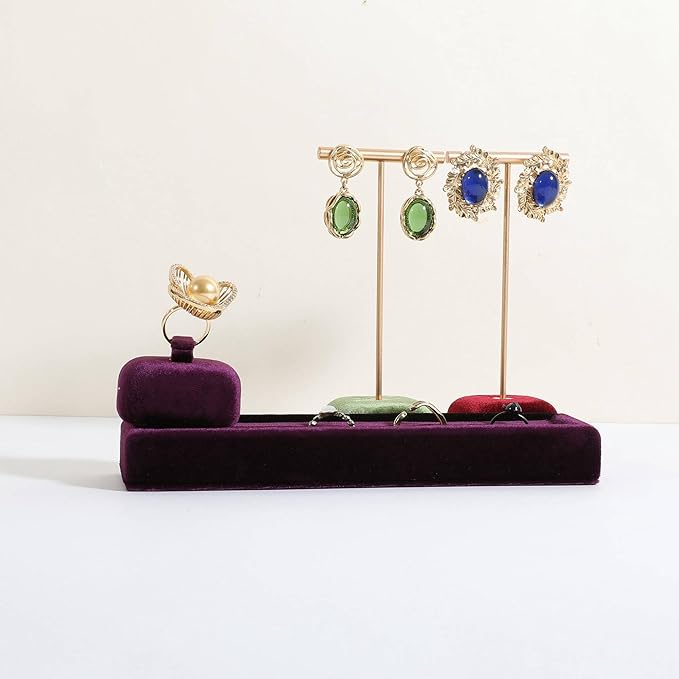 GemeShou Purple Ring Display Stand for Jewelry, Velvet Single Ring Holder for selling, Cute Jewelry Display for Show【Purple】