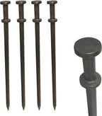 Double Head Tent Stakes - Heavy Duty Steel Tent Stakes, Versatile Ground Spikes to Anchor Commercial Inflatables, Party Tents, and Outdoor Camping Shelters, 3/4 x 12 Inch, 50-Pack