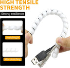 Spiral Wire Wrap, 9.84ft, 16.4ft, 33ft Spiral Cable Wrap Sleeve Hose for Computer, Power, Audio & Video Cords Stop Cord Tangle and Detangler (White, 20mm (25/32")-9.84ft)