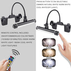 HONWELL Painting Lights Cordless, Dartboard Light with Remote, Rechargeable Picture Light, Picture Frame Lights with 3 Modes 28 LEDs Rotate Head, 360° Flexible Neck,Clip on Display Light for Art-Black