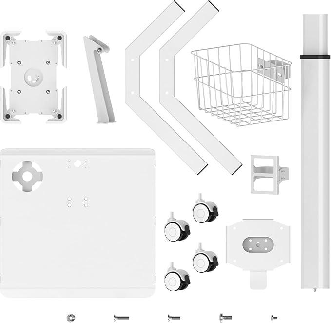 Adjustable Rolling Medical Cart: Pneumatic Mobile Workstation with iPad Enclosure for 9.7-13" iPad and Tablet - Ideal for Hospital Dental Clinic Office