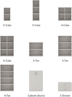 Homes: Inside + Out Apexa 2-Drawer Wooden Stackable Storage Drawers, Small Food Pantry Cabinet, Cajonera De Madera, Underbed Drawer Dorm Teen Room Decor & Bedroom, Home Office, Kitchen, Taupe Grey