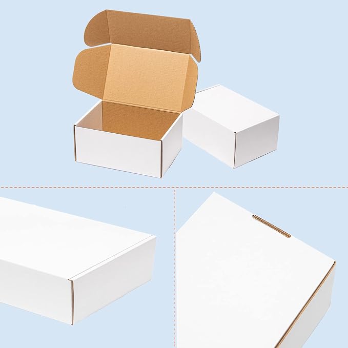 White Shipping Boxes 6x4x3" 60 Pack - Corrugated Cardboard Mailing Boxes for Small Business - Literature Mailer Packaging Supplies