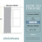 ChrisDowa Blackout Curtains 90 Inches Long for Living Room, Grommet Thermal Insulated Room Darkening Curtains for Bedroom (1 Panel Set, Light Grey, 52W x 90L)