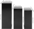 Eapmic Pedestal Stands for Party, Cake Pedestal Stand, Dessert Table Display Plinth Pillars, Sculpture Display Column Decoration Cube for Wedding Birthday (Black, Square-3Pcs(31.49"+25.59"+23.62"))