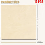 GSCIT Club 12 PCS Birch Wood Veneer, 8 inch x 8 inch Wood Edge Banding Pre-glued Flexible, Veneer Tape Banding for Cabinet Repair Furniture Restoration