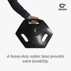 CCW Series WBB-200 Set of 2 Outdoor Safety Rubber Base Stanchion Retractable Belt Barriers - Easy to Assemble, No Tools Required (11 Foot Belt, Black and Yellow Diagonal Belt with Yellow Post)
