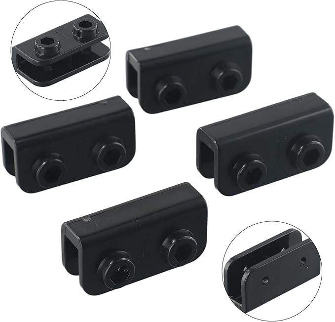 1Pc/4Pcs 2-Way Pop-up Gazebo Replacement Connector Spare Parts Rectangular Bracket Set, Canopy Truss Connector Replacement Parts Replacement Parts Black(1Pc)