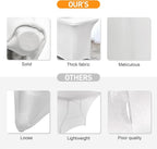 SEPARO Spandex Table Cover 1 Pack 8FT White Fitted Tablecloths,Washable Wrinkle Resistant Stretch Table Cloth Rectangle for Party Hosting Supplies,Wedding Decorations,Vendor Display,Banquet
