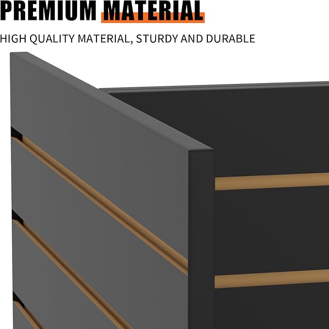 49.5”W x 24”D x 54”H - Retail Slat Wall Gondola Display with 3” Slatwall Units，Black Versatile H-Unit Slatwall Display Stand