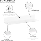 20 Inches Acrylic Wall Shelves 2 Pack, Floating Shelf for Wall Mounting, Acrylic Display Ledges for Funko Pop Figures, Home Décor, Living Room, Gaming Room, Plants(20 inch, White)