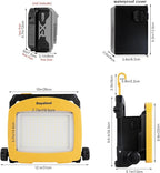 7000LM 45W Waterproof Cordless LED Work Flood Light, Compatible for Dewalt Makita 20V Milwaukee 18V m18 Rechargeable Lithium Tool Battery,Portabale for Construction Jobsite