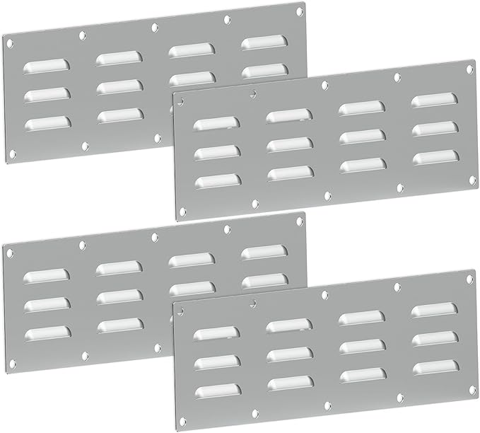 4 Pack Stainless Steel Venting Panel for Grill Accessory Stainless Steel Vent Cover Grill Vent for Masonry Fire Pits Outdoor Kitchen Vent, 15" by 4-1/2"