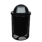 COATEDOUTDOORFURNITURE RDT-P-BLK Heavy Duty Round Trash Receptacle with Dome Top, Liner Included, 32 Gallon, Black, Made in America