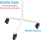 DYALE Flower Display Stand with Buckets - Flower Cart with Wheels for Bouquet Shop, Metal Flower Rack Display Stand for Wedding Garden, Party, Events (White, Square buckets)