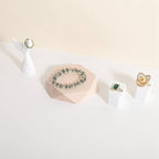GemeShou single maple Jewelry display Tray for selling, Wooden hexagon display riser for jewelry, Jewelry retail shop display stand, photography props【maple Hexagon single Large】
