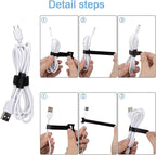60 PCS 6 Inches Reusable Cable Ties, Adjustable Cord Straps Wire Organizer Cord Wrap and Hook Loop Cable Management