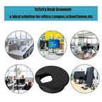 TuTuYa 6PCS Desk Grommet, Desk Grommet 2Inch(50mm) Desk Cable Grommet Desk Cable Hole Covers with Hole Saw, Ideal Solution for Office and Home Table Cable (Black, 2Inch_50mm)