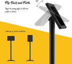 Tablet Kiosk Floor Stand, Anti-Theft, Rotate Lockable Metal Tablet Enclosure+Aluminum Pole+Metal Base, Compatible with 10.9" iPad 10th, Pro 11" 1 2 3 4, Air 4 5, Air 11", iPad 11"(A16)