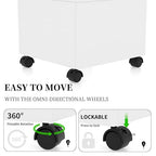 16”W * 16”D * 60”H White Slatwall Tower - Rotating and Rolling - Slatwall Display Tower - Rotating Spinner Rack for Store Fixtures and Display Retail - Boutique, Home