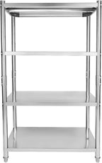 4-Tier Stainless Steel Shelf 31x18 Inch Heavy Duty Shelving Garage Storage Shelves Stainless Steel Shelves for Kitchen, Restaurant, Bar, Utility Room, Garage