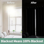 Cream Blackout Curtains for Bedroom 63 Inch Length 2 Panels Set, Thermal Insulated 100% Light Blocking Soundproof Grommet Window Curtains for Living Room with Black Liner, Each 42 Inch Wide
