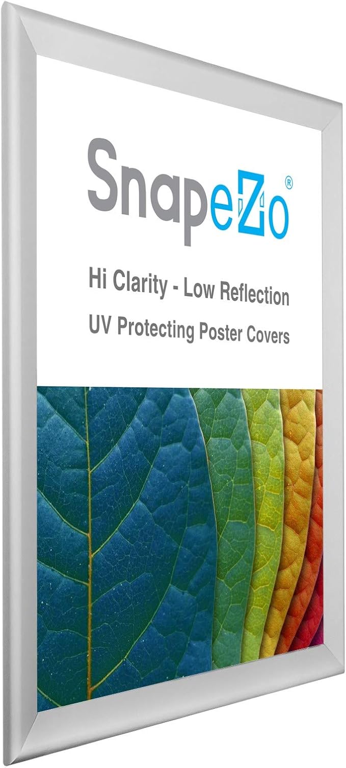 SnapeZo Poster Frame 36x48 Inches, Silver 1.7 Inch Aluminum Profile, Front-Loading Snap Frame, Wall Mounting, Wide Series