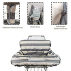 Shopping Cart Cover for Baby boy Girl, Grocery Cart Cushion Liner, Infant High Chair Cover,Grey Strip