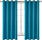 BGment Blackout Curtains - Grommet Thermal Insulated Room Darkening Bedroom and Living Room Curtains, Set of 2 Panels (52 x 63 Inch, Peacock Blue)