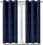 BGment Blackout Curtains for Bedroom - Grommet Thermal Insulated Room Darkening Curtains for Living Room, Set of 2 Panels (38 x 54 Inch, Navy Blue)
