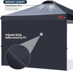MASTERCANOPY Durable Pop-up Canopy Tent with 1 Sidewall (8'x8',Black)