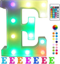 Pooqla Colorful LED Marquee Letter Lights with Remote – Light Up Signs Party Bar Letters Decorations for The Home - Multicolor E