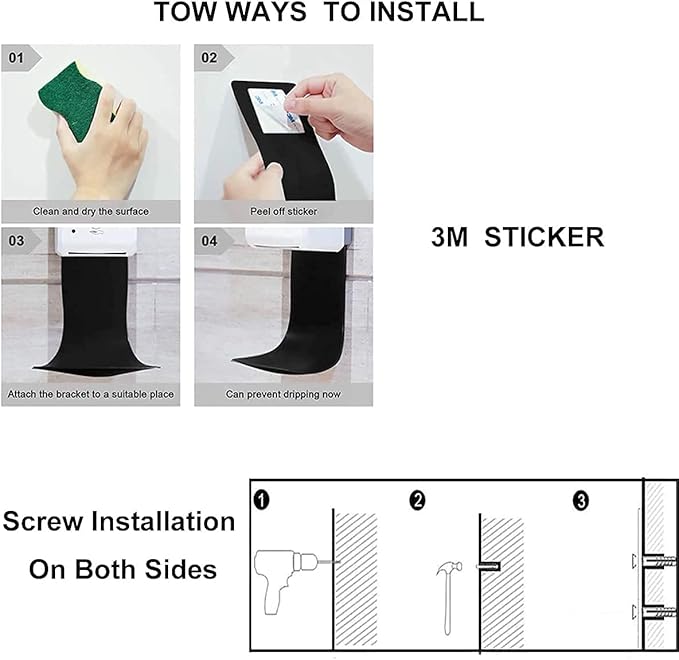 5 PCS Drip Tray for Wall Mounted Soap Dispenser, Prevent Dripping and Spraying, Dispenser Stand, Black