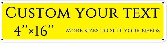 Custom Sign,street signs customized，Aluminum Weatherproof Metal Sign Multiple Sizes, Customize for Shops, hotels, floor, Business, Workplace, office, Home, Delivery Signs(4 * 16 Inch)