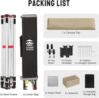 CROWN SHADES 10X10 Comercial Instant Canopy Pop Up Tent with Center Lock, 300D Fabric, 4 Sidewalls, Sto'N Go Bag, Beige