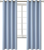 BGment Blackout Curtains for Bedroom - Grommet Thermal Insulated Room Darkening Curtains for Living Room, Set of 2 Panels (52 x 72 Inch, Spa Blue)
