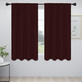 Easy-Going Rod Pocket Blackout Curtains for Bedroom, Room Darkening Window Curtains for Living Room, Thermal Insulated Noise Reduction Solid Window Drapes, 2 Panels(52x56 in, Wine)