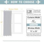 ChrisDowa Blackout Curtains 48 inches Long for Bedroom - Grommet Thermal Insulated Room Darkening Curtains for Living Room (1 Panel, Light Grey, 42 x 48 Inch)