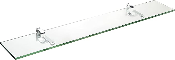 Spancraft Glass M-12x24-Chrome Monarch Glass Shelf, Chrome, 12" x 24"