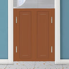 Solid Wood Interior Swing Door with Metal Hinges - Swinging Cafe Doors for Kitchen, Stairs, Bedroom Entrance & Partition (Brown, 27.56"X35.43")