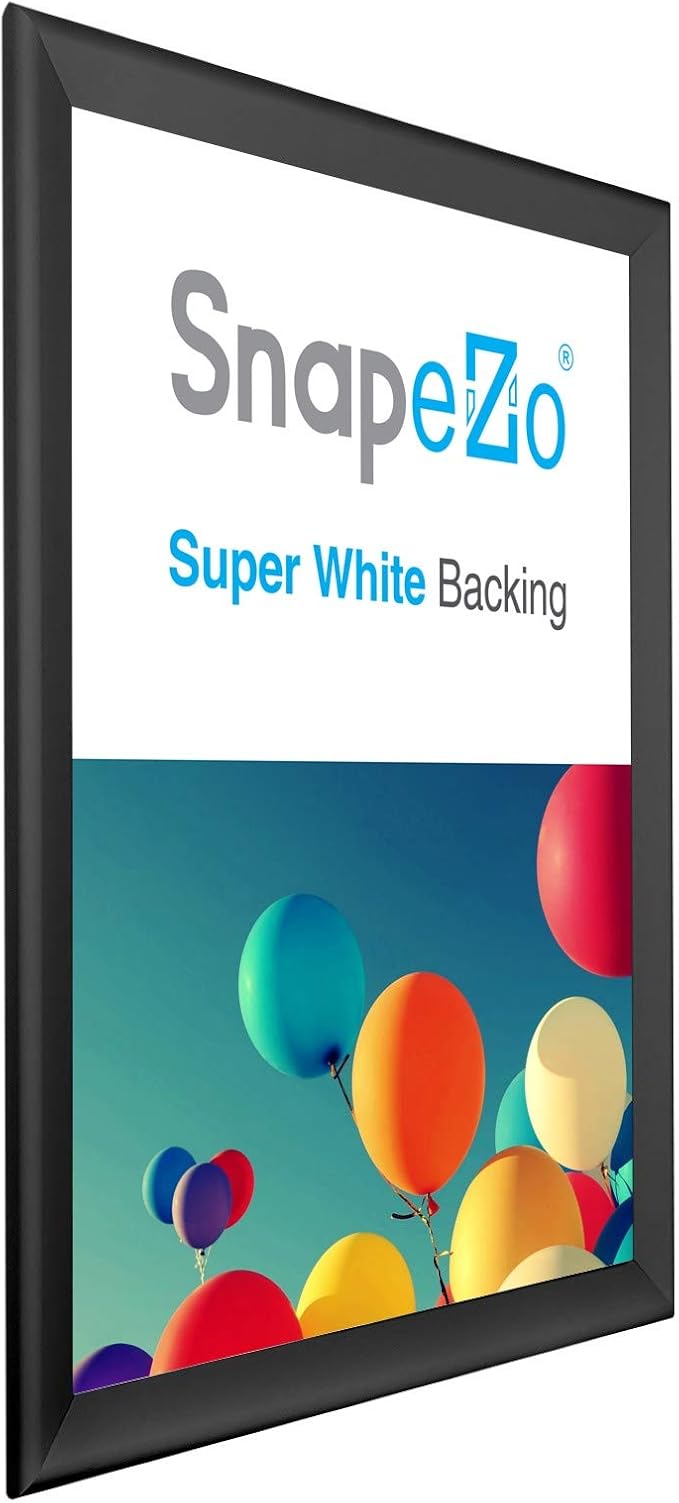 SnapeZo Poster Frame 36x48 Inches, Black 1.7 Inch Aluminum Profile, Front-Loading Snap Frame, Wall Mounting, Wide Series