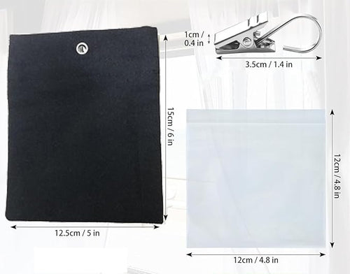 10 Pack Outdoor Curtain Weighted Blocks, 15 oz Outdoor Curtain Sandbag Weighted Bags, Curtain Bottom Weighted Bag Retainer Clips for Outdoor Curtains Gazebo Tent Tablecloths