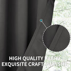 BGment Blackout Curtains - Grommet Thermal Insulated Room Darkening Bedroom and Living Room Curtain, Set of 2 Panels (52 x 45 Inch, Dark Grey)