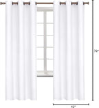BGment Room Darkening Curtains 72 Inches Long - Grommet Thermal Insulated Drapes Window Treatment Curtains for Bedroom, 2 Panels, 42 x 72 Inch, Pure White