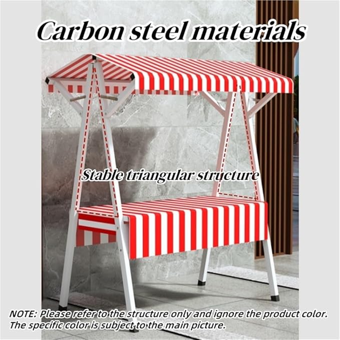 Foldable Food Cart for Business, Lightweight Farmers Market Stalls with Awning, Vendor's Stall Kiosk for Sale Hot Dog, Ice Cream, Food(Dark-Red,39.4in)